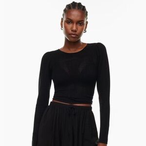 Aritzia Wilfred Black Rosetta Sweater
